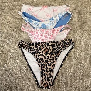 Set of Four Patterned Bikini Bottoms- women’s XS